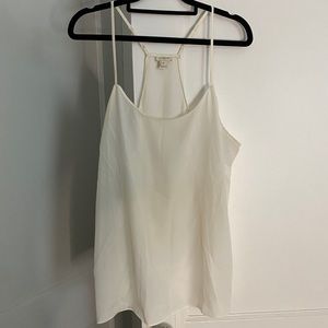 NWOT JCrew Satin White Adjustable Racerback Tank Sz12